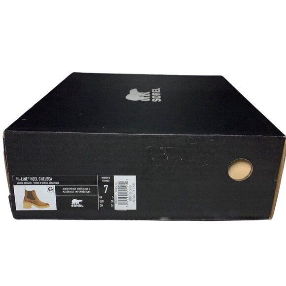 SOREL® Women's Hi-Line Heel Chelsea Waterproof Boot Umber, Ceramic Size 7 - Picture 9 of 9